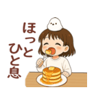 女の子と小鳥 食べながら一言♪（個別スタンプ：19）