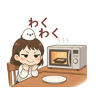 女の子と小鳥 食べながら一言♪（個別スタンプ：24）