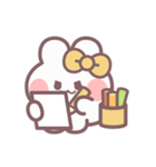 秋を生きるうしゃぎ！！ 黄色（個別スタンプ：32）