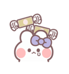 秋を生きるうしゃぎ！！ 紫色（個別スタンプ：19）
