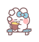 秋を生きるうしゃぎ！！ 水色（個別スタンプ：29）