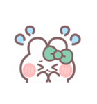 秋を生きるうしゃぎ！！ 緑色（個別スタンプ：3）