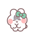 秋を生きるうしゃぎ！！ 緑色（個別スタンプ：7）