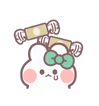 秋を生きるうしゃぎ！！ 緑色（個別スタンプ：19）