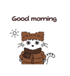 ダウンを着た動物たち 秋冬 英語 english（個別スタンプ：1）