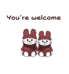 ダウンを着た動物たち 秋冬 英語 english（個別スタンプ：21）