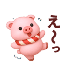 【秋冬】かわいいピンクぶたさんスタンプ（個別スタンプ：27）