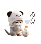 飛び出す！パンダ帽が可愛い猫 毎日使える（個別スタンプ：14）