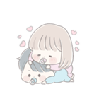 透明な女の子♡私の赤ちゃん2（個別スタンプ：14）