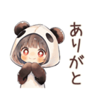 パンダパーカーちゃんの食いしん坊断末魔（個別スタンプ：3）