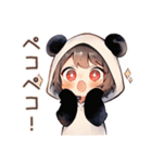 パンダパーカーちゃんの食いしん坊断末魔（個別スタンプ：16）