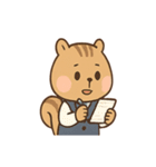 まじめすぎリスくん（個別スタンプ：3）