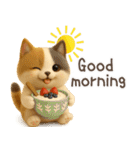 3D猫・英語（個別スタンプ：1）