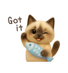 3D猫・英語（個別スタンプ：6）