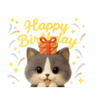 3D猫・英語（個別スタンプ：40）