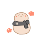 淡色ゆきだるまくん（黒）（個別スタンプ：1）