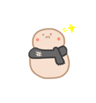 淡色ゆきだるまくん（黒）（個別スタンプ：2）