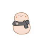 淡色ゆきだるまくん（黒）（個別スタンプ：3）
