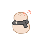 淡色ゆきだるまくん（黒）（個別スタンプ：5）