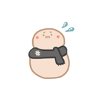 淡色ゆきだるまくん（黒）（個別スタンプ：6）