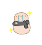 淡色ゆきだるまくん（黒）（個別スタンプ：7）