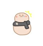 淡色ゆきだるまくん（黒）（個別スタンプ：10）