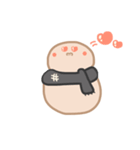 淡色ゆきだるまくん（黒）（個別スタンプ：12）
