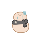 淡色ゆきだるまくん（黒）（個別スタンプ：13）