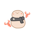 淡色ゆきだるまくん（黒）（個別スタンプ：14）
