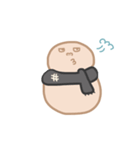 淡色ゆきだるまくん（黒）（個別スタンプ：15）
