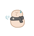 淡色ゆきだるまくん（黒）（個別スタンプ：16）