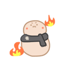 淡色ゆきだるまくん（黒）（個別スタンプ：17）