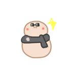 淡色ゆきだるまくん（黒）（個別スタンプ：18）
