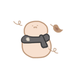 淡色ゆきだるまくん（黒）（個別スタンプ：19）