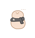 淡色ゆきだるまくん（黒）（個別スタンプ：21）