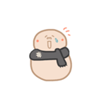 淡色ゆきだるまくん（黒）（個別スタンプ：22）