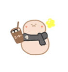 淡色ゆきだるまくん（黒）（個別スタンプ：23）