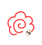 淡色ゆきだるまくん（黒）（個別スタンプ：34）