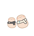 淡色ゆきだるまくん（黒）（個別スタンプ：40）