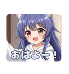 栗色髪とポニーテールセット（個別スタンプ：3）