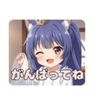 栗色髪とポニーテールセット（個別スタンプ：24）