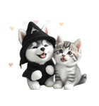 シベリアンハスキーとねこ♡文字なし（個別スタンプ：2）