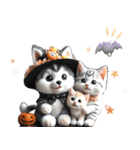 シベリアンハスキーとねこ♡文字なし（個別スタンプ：3）