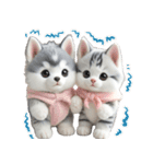 シベリアンハスキーとねこ♡文字なし（個別スタンプ：20）
