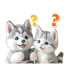 シベリアンハスキーとねこ♡文字なし（個別スタンプ：29）