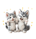 シベリアンハスキーとねこ♡文字なし（個別スタンプ：31）