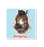お姉さんと黒猫たち（個別スタンプ：1）