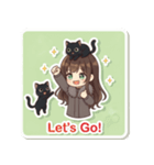 お姉さんと黒猫たち（個別スタンプ：4）