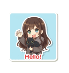 お姉さんと黒猫たち（個別スタンプ：13）