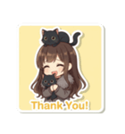 お姉さんと黒猫たち（個別スタンプ：14）